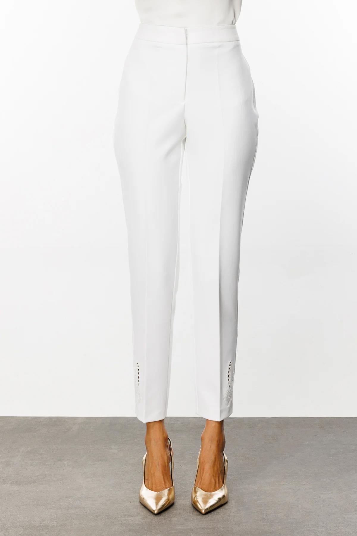 Trousers with Embroidered Legs