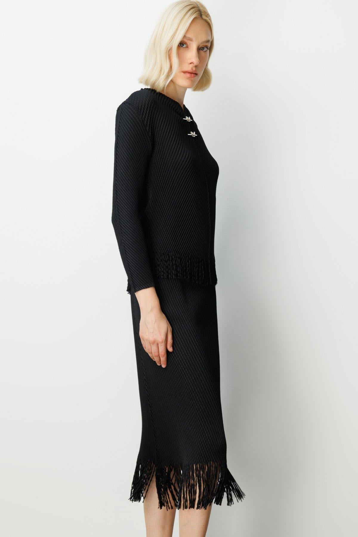 Tassel Blouse with Butterfly Accessories