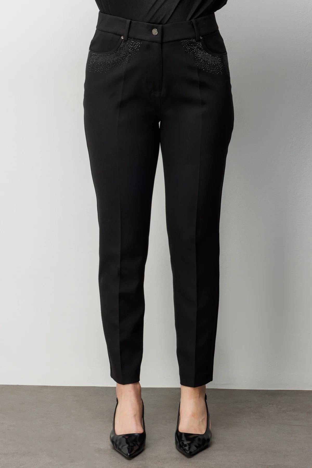 Cep Taş İşlemeli Dar Paça Büyük Beden Pantolon