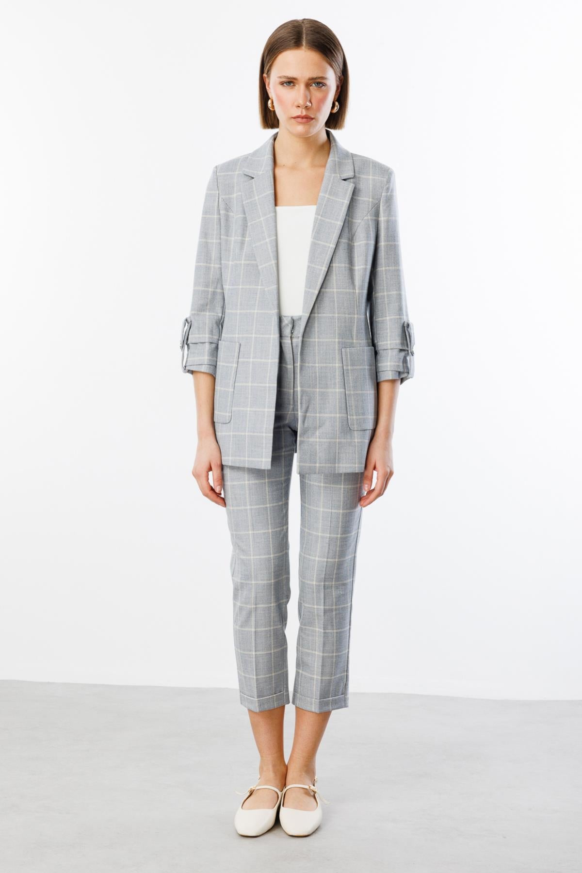 Plaid Cropped Trousers