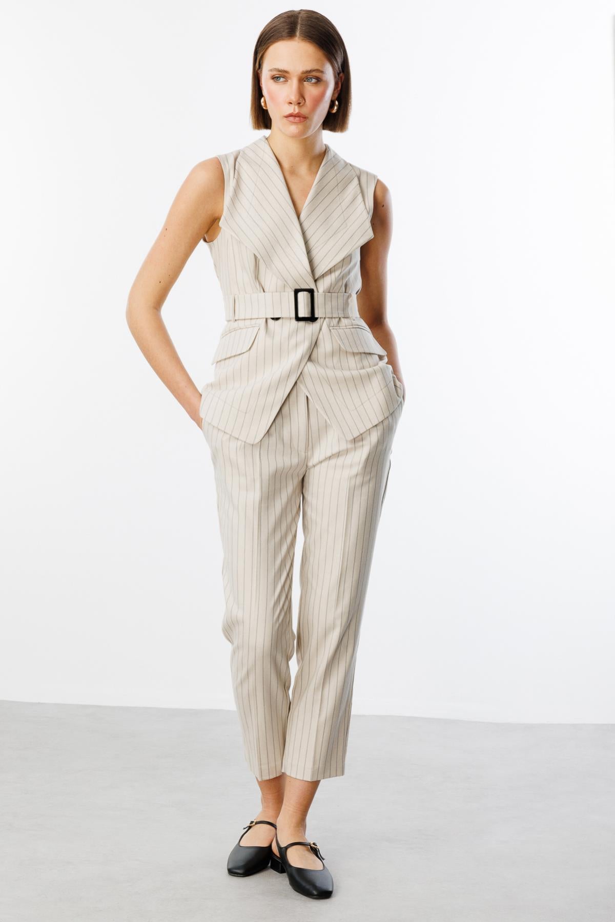 Striped Detailed Trousers