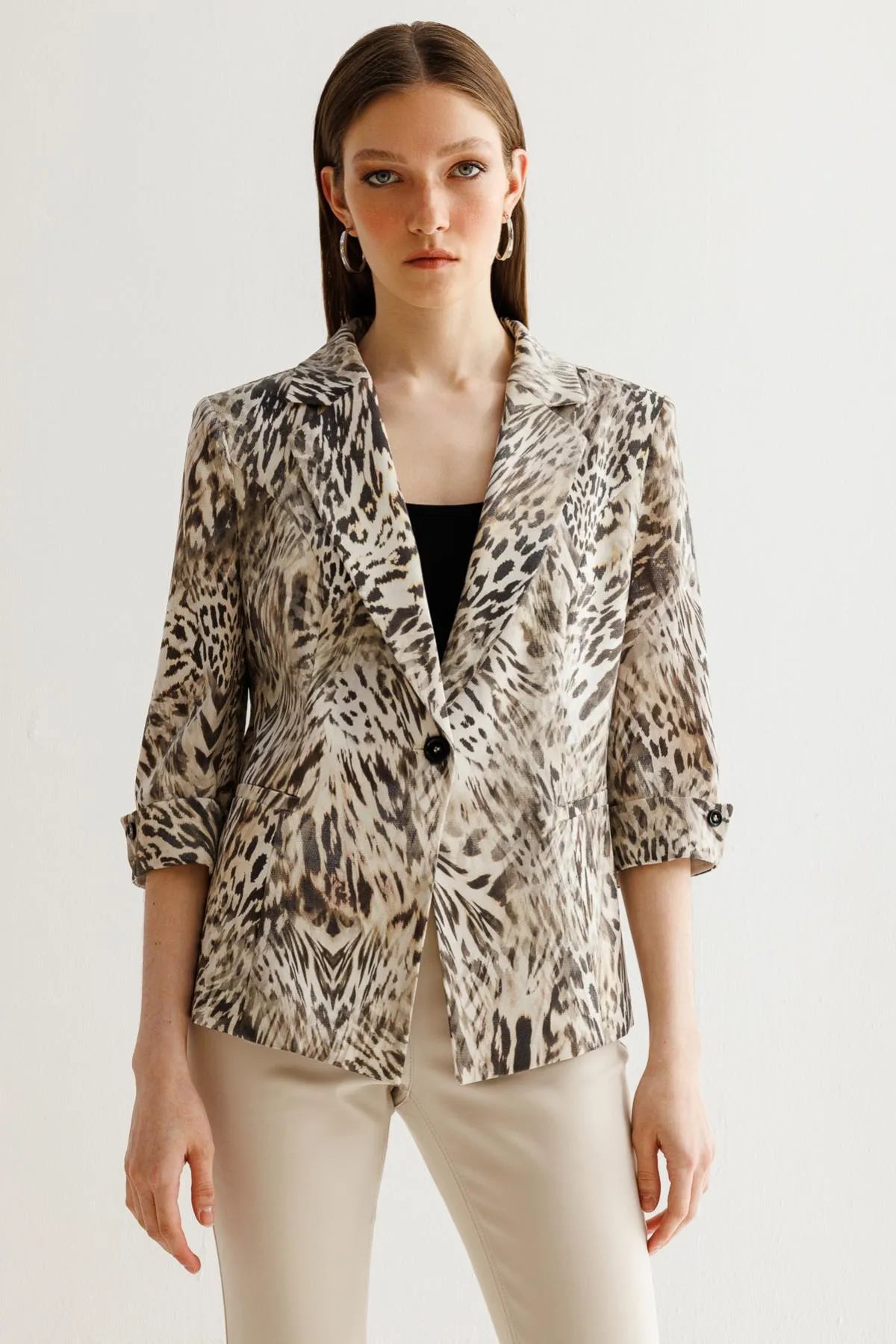 Double Sleeve Leopard Patterned Jacket