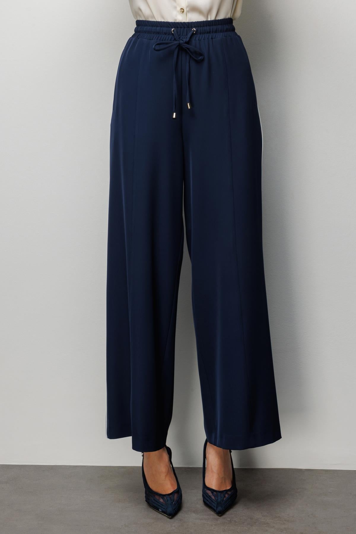 Wide-Leg Trousers with Side Stripe