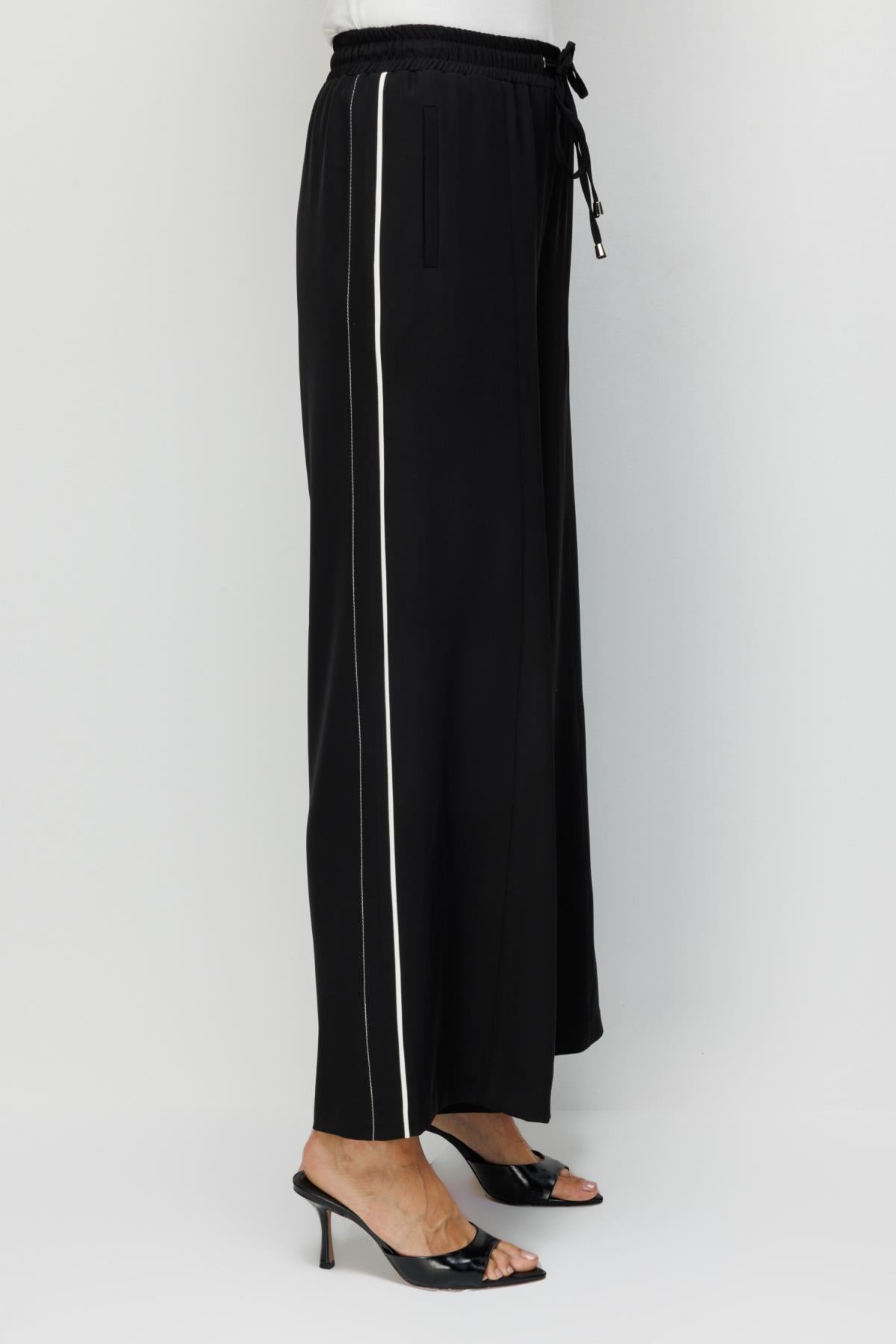 Wide-Leg Trousers with Side Stripe