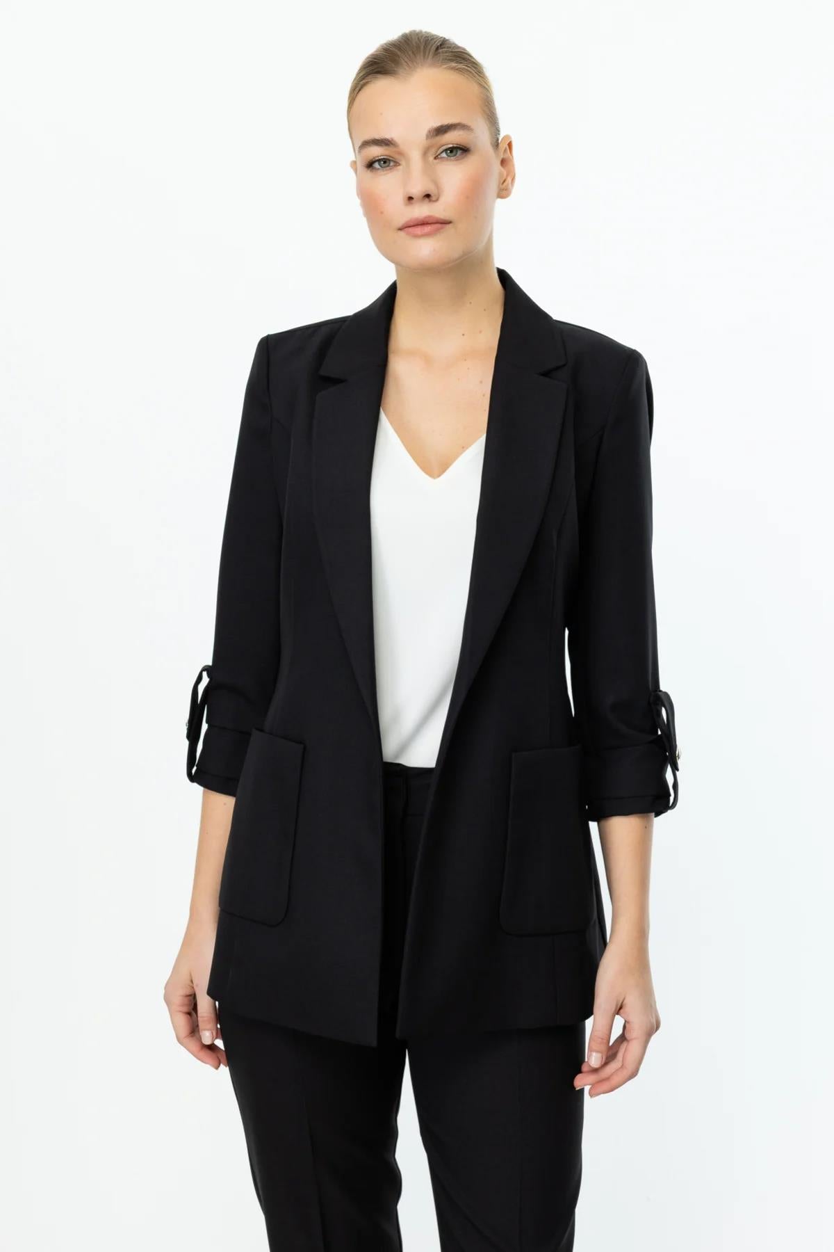 Jacket with Epauletted Sleeves and Pockets