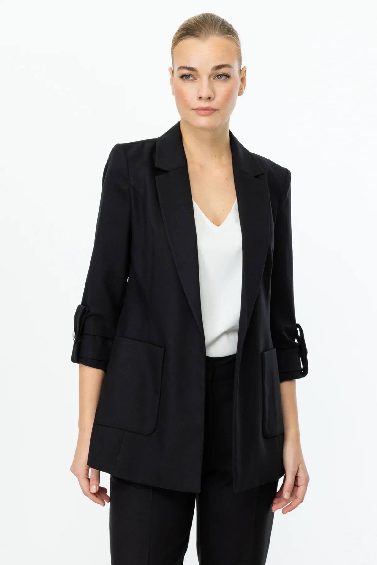 Jacket with Epauletted Sleeves and Pockets