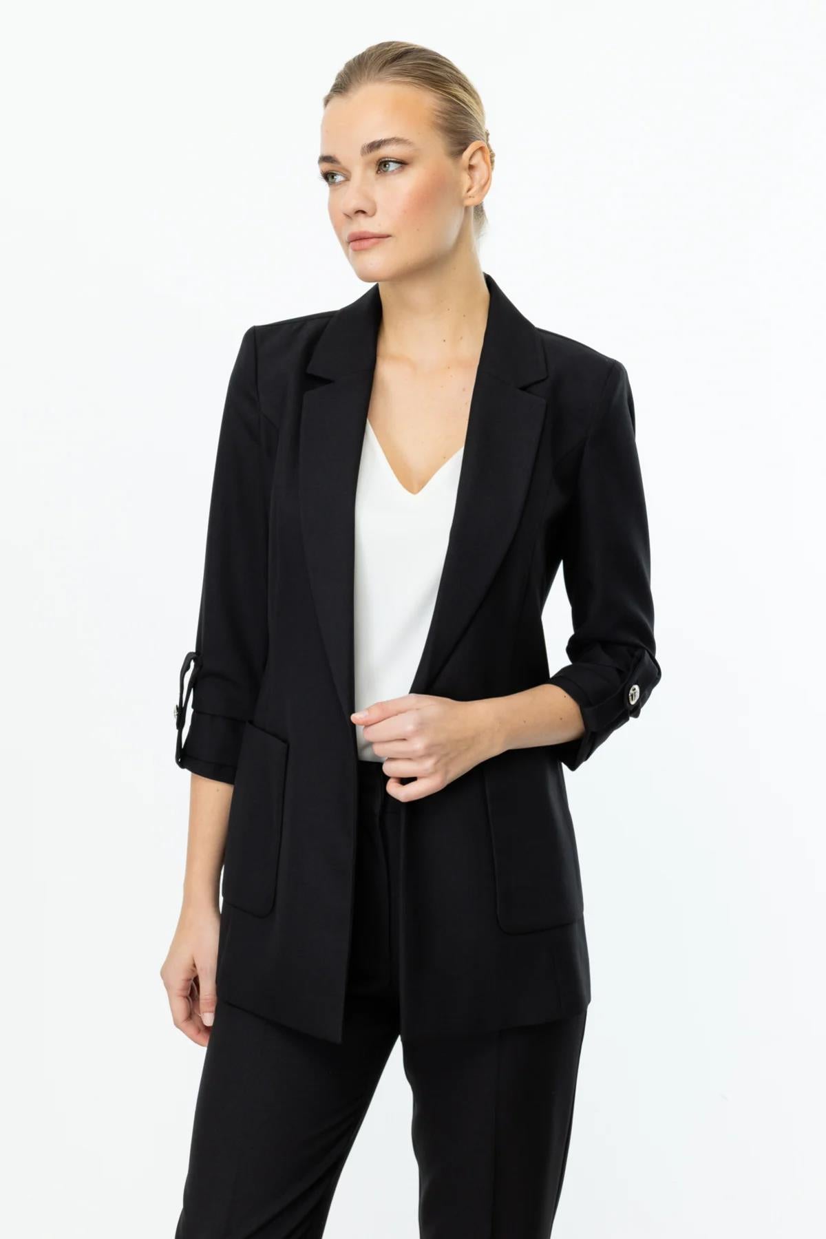 Jacket with Epauletted Sleeves and Pockets