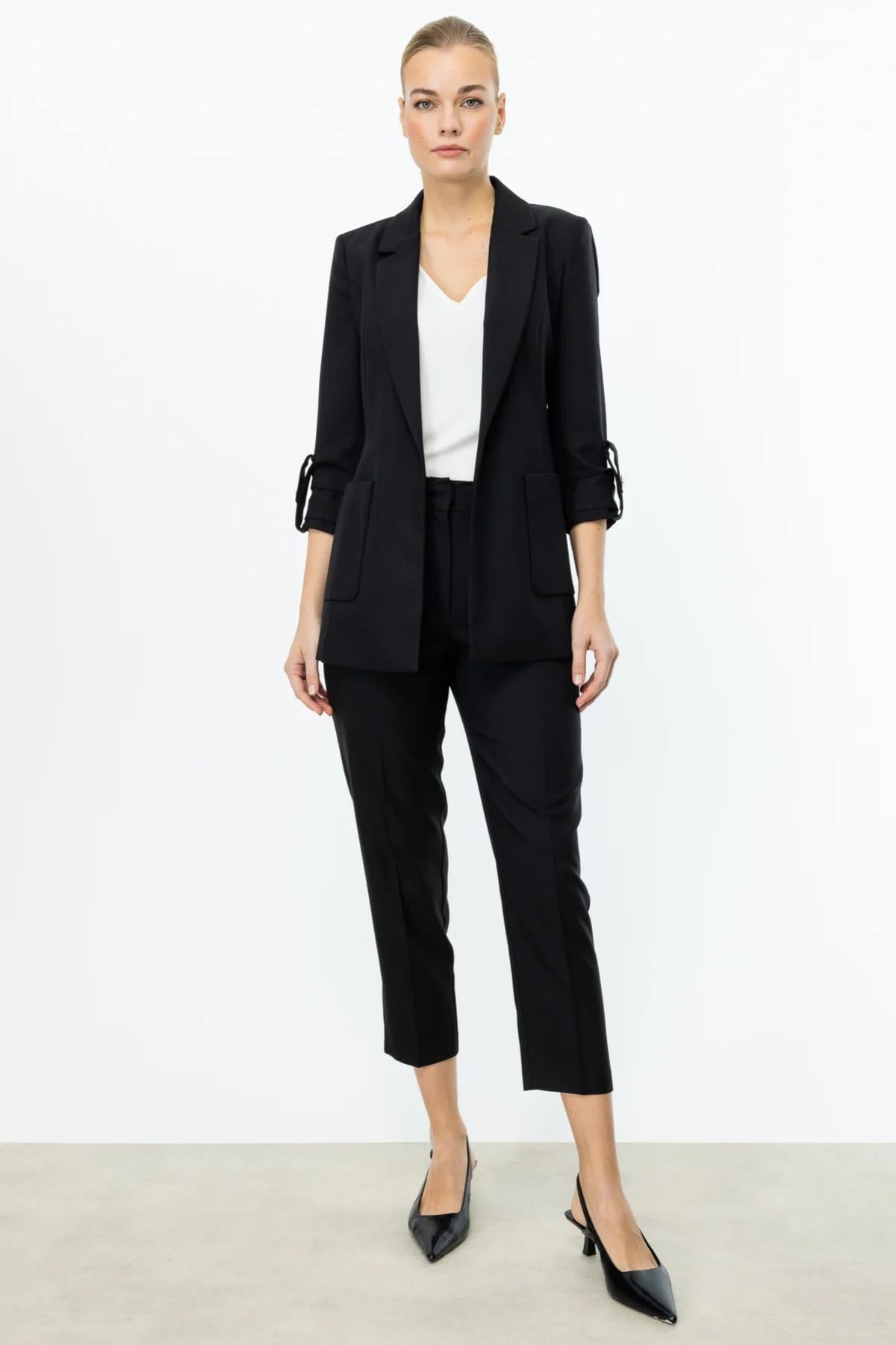 Jacket with Epauletted Sleeves and Pockets