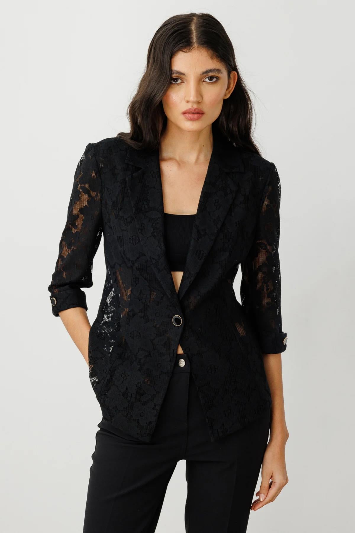 Folded Sleeve Lace Jacket