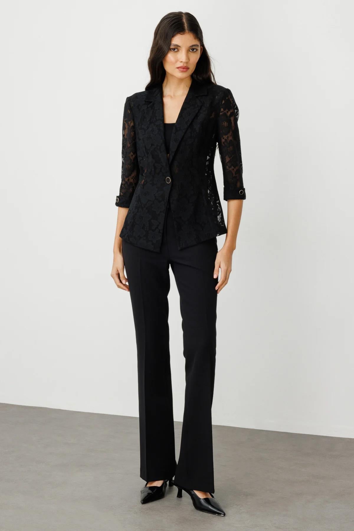 Folded Sleeve Lace Jacket