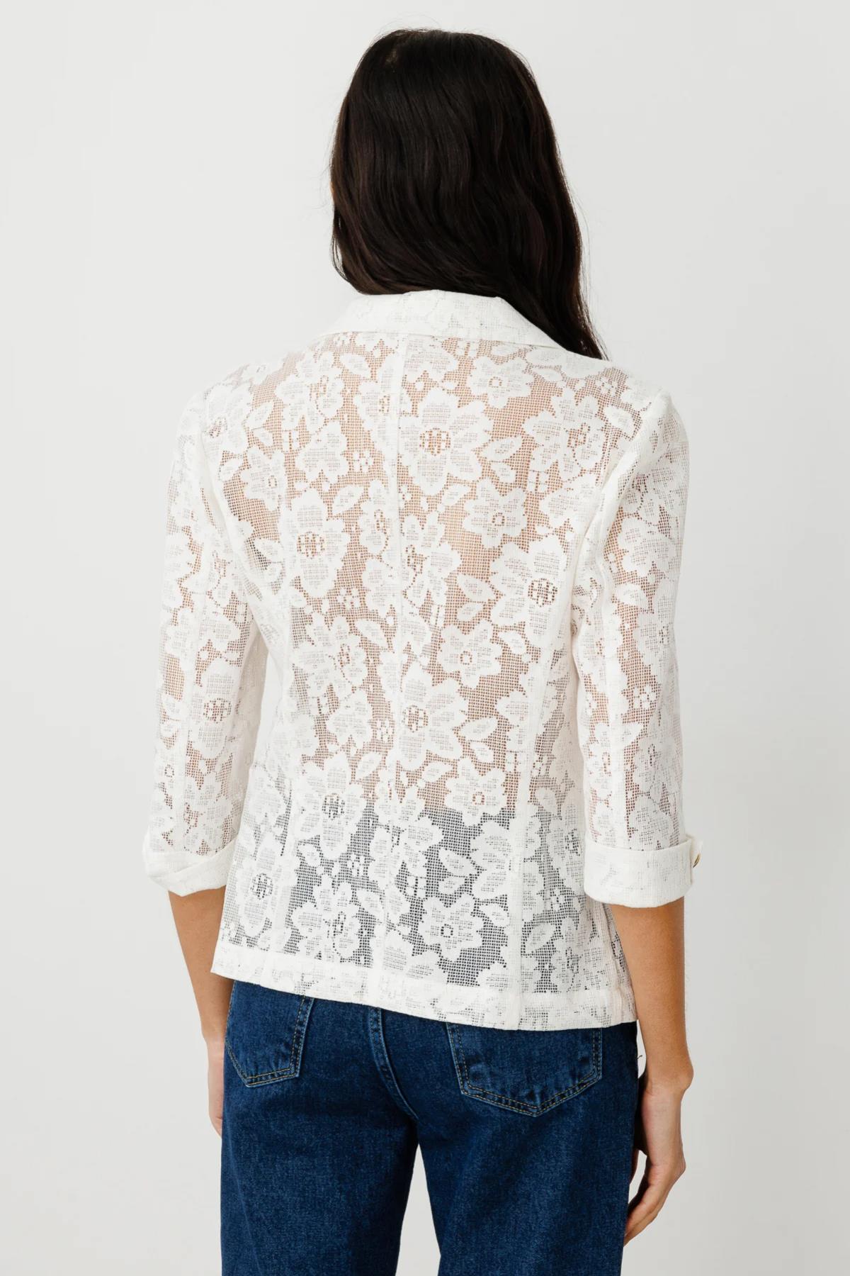 Katlamalı Kol Dantel Ceket