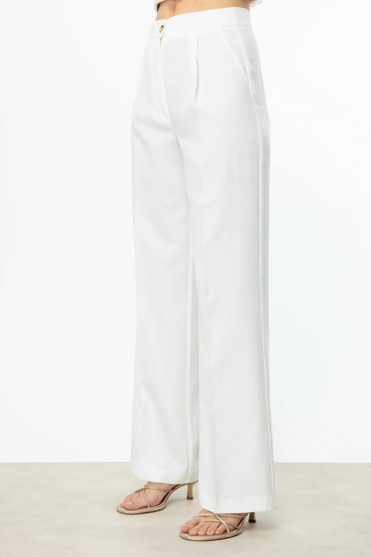 Elasticated Back Wide Leg Trousers