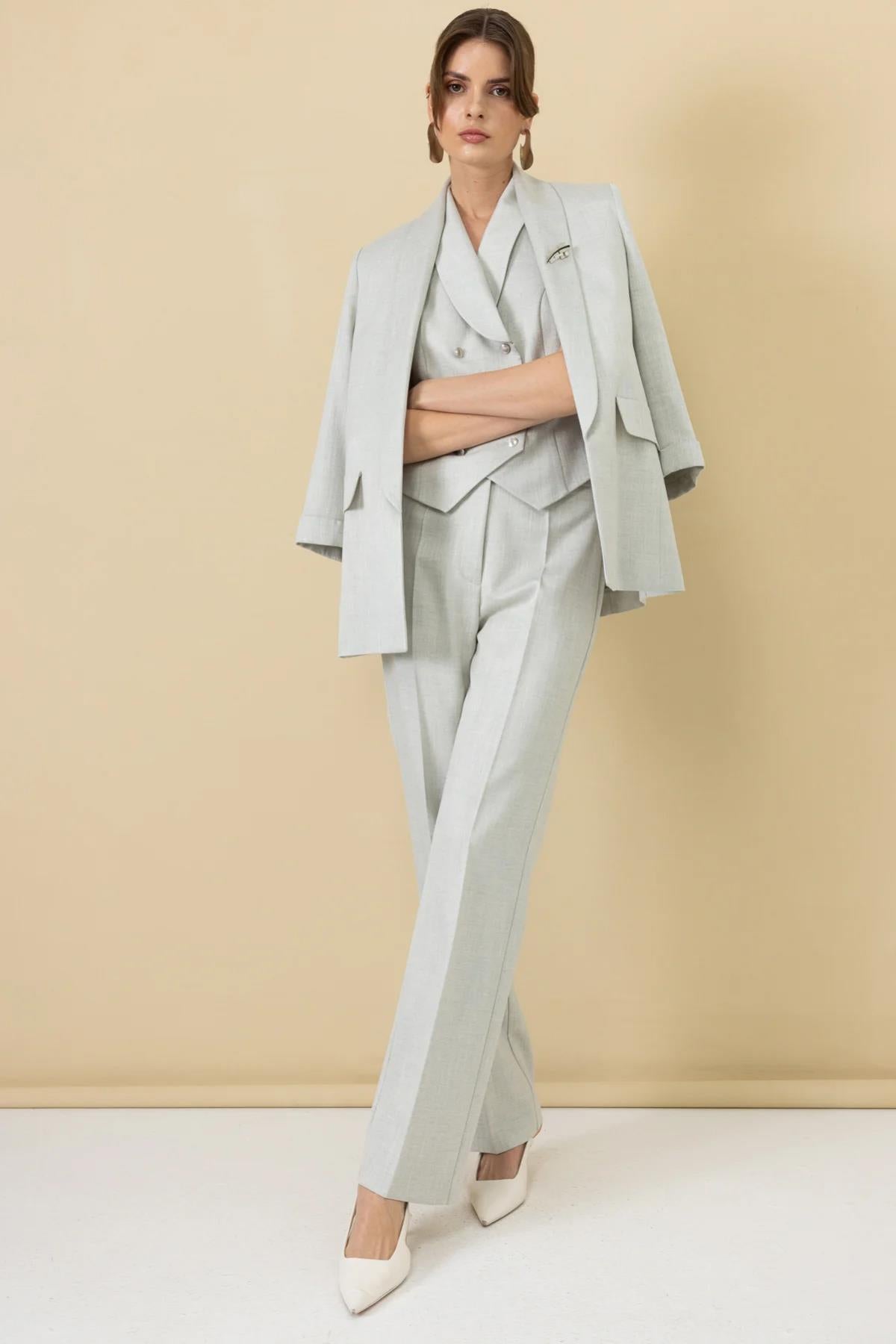 Pipe Leg Glittery Trousers