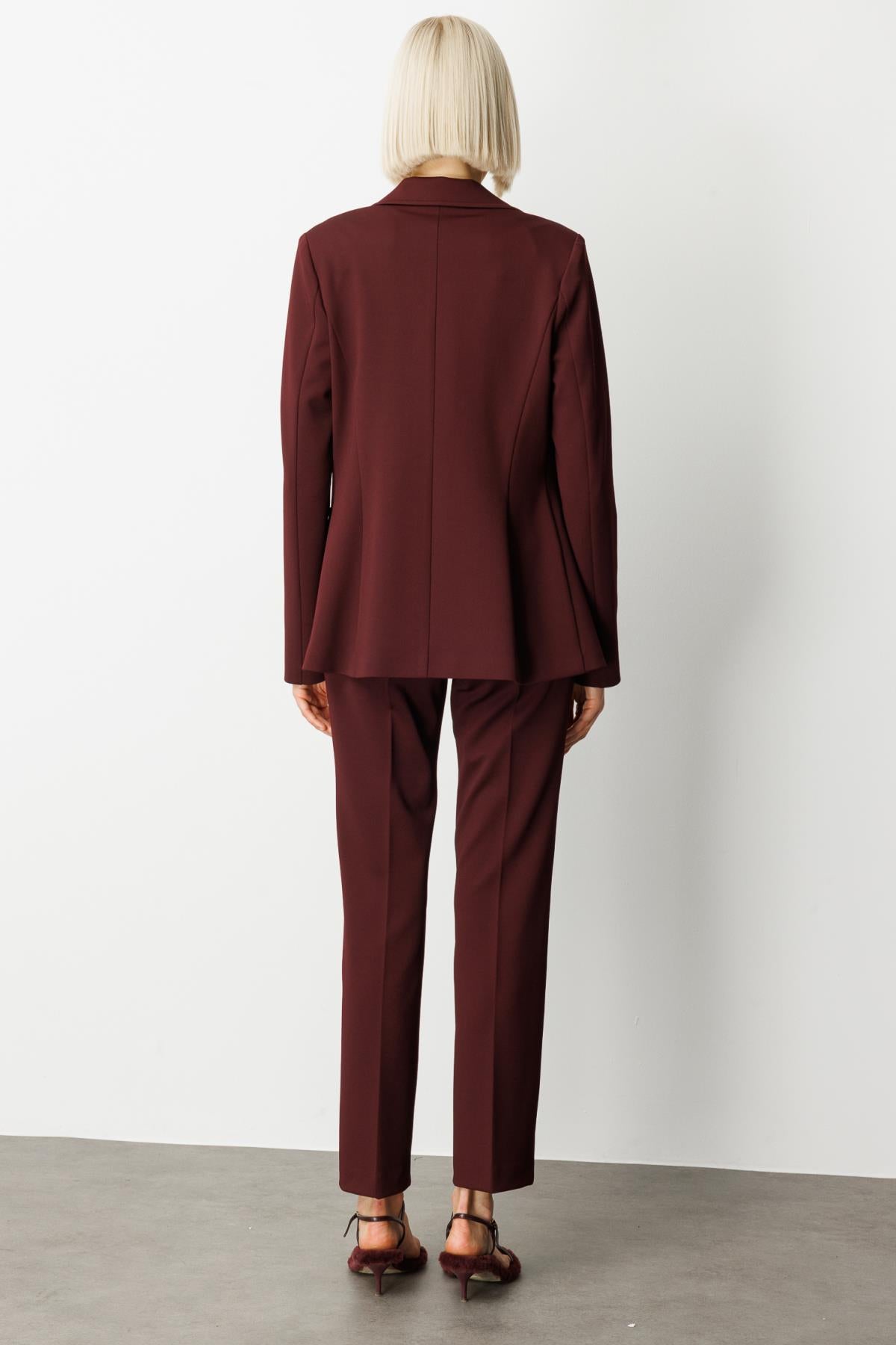 Long Sleeve Blazer Jacket with Emblem Detail