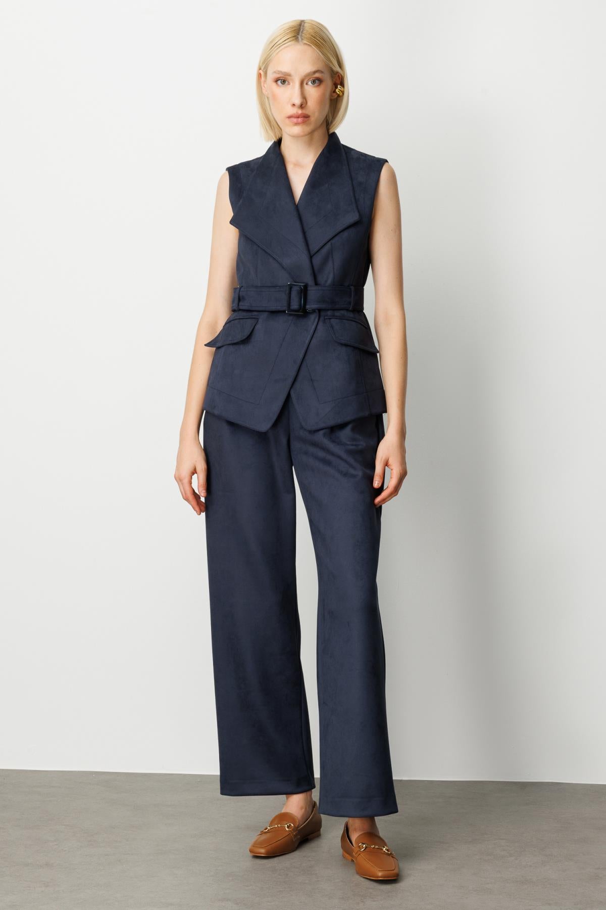 Beli Kemerli Kapak Cepli Yelek