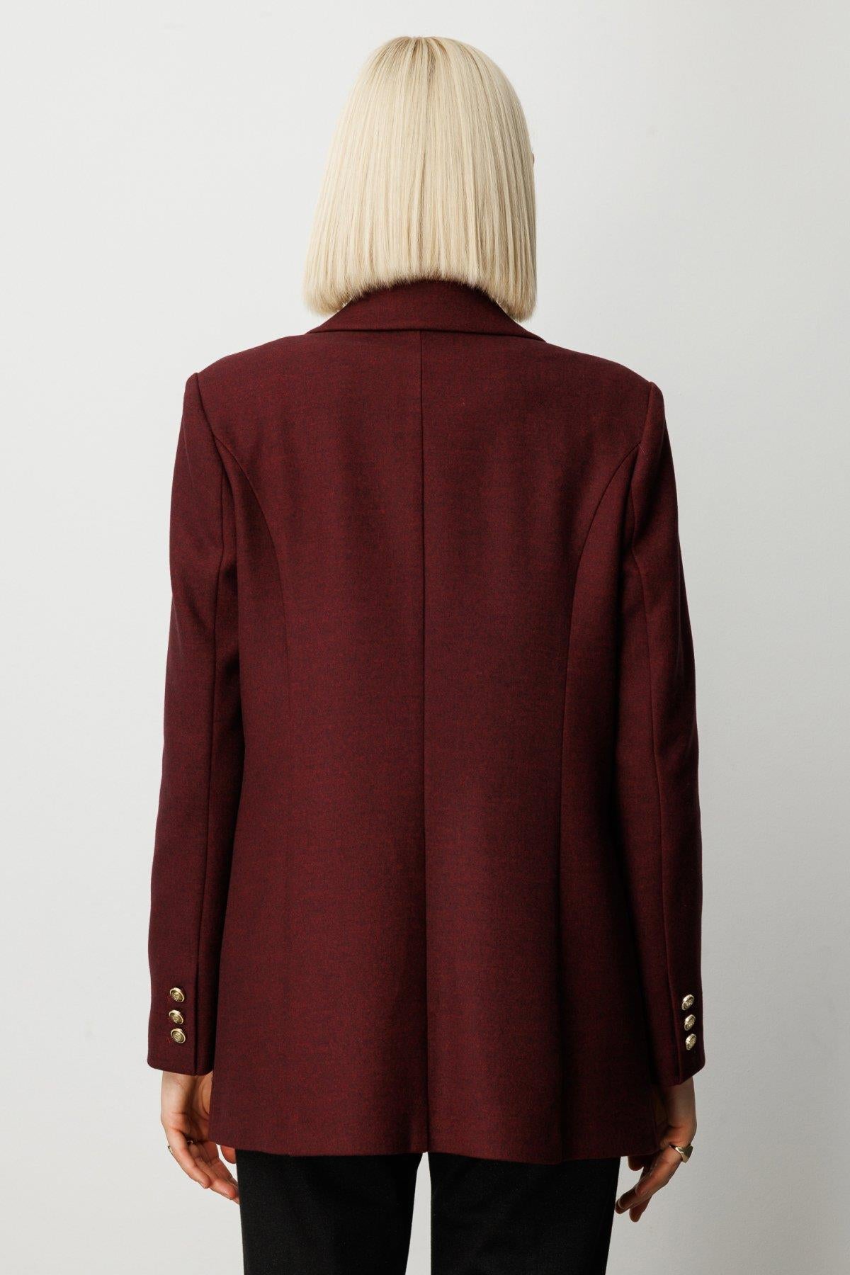 Front Emblem Flap Pocket Cashmere Jacket