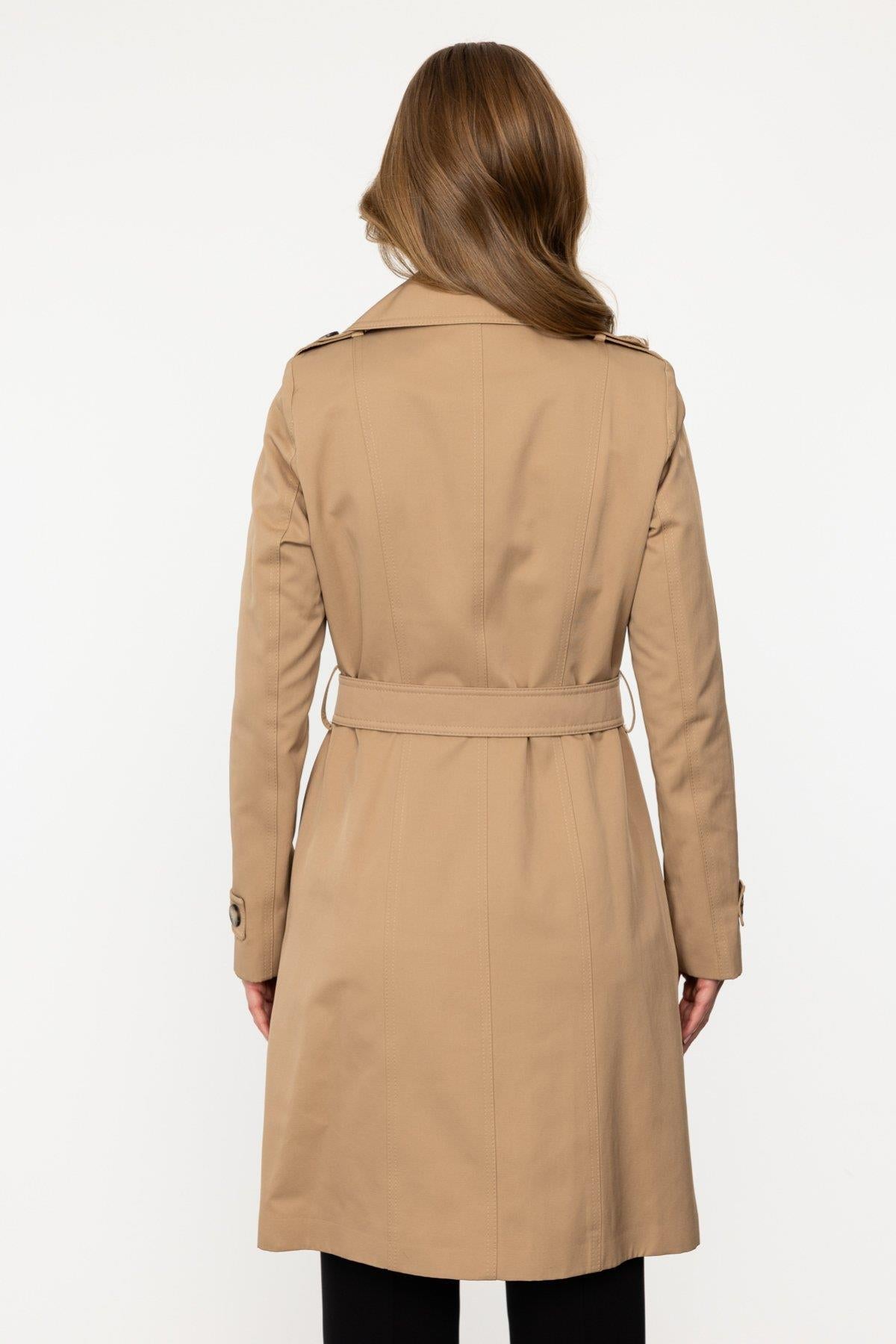 Belted Buttoned Trench Coat