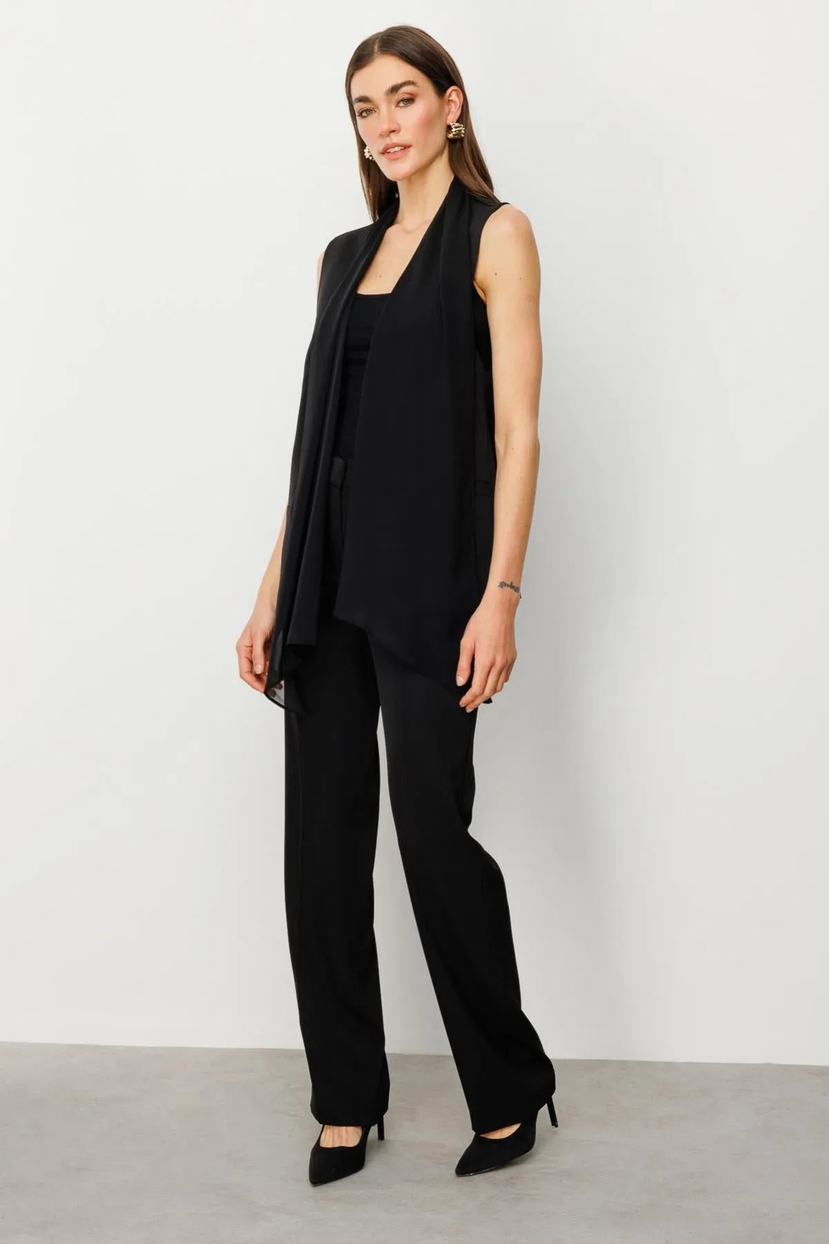 Wide Leg Pocketless Trousers