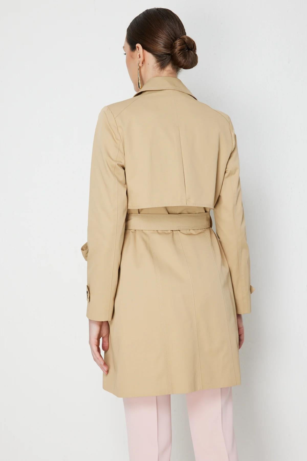 Epaulette Belted Trench Coat