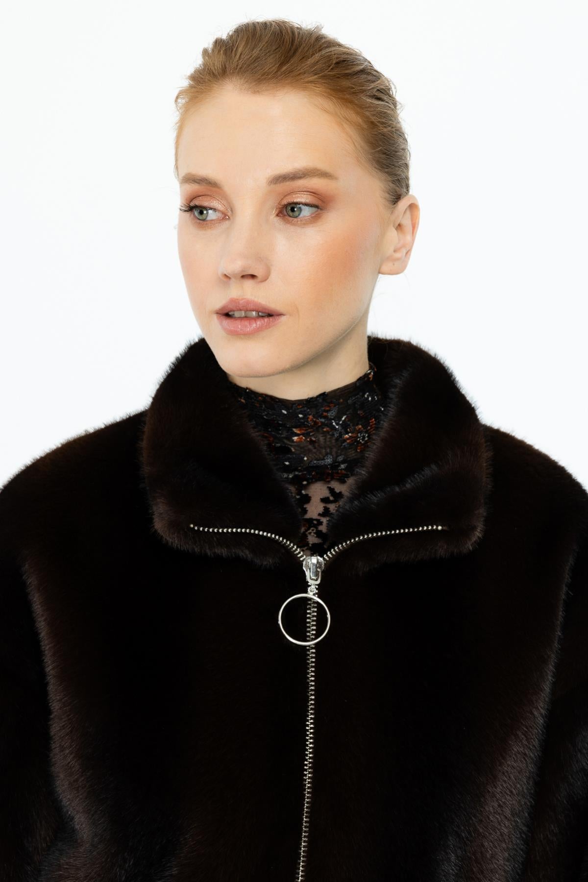 Zippered Flap Pocket Plush Coat
