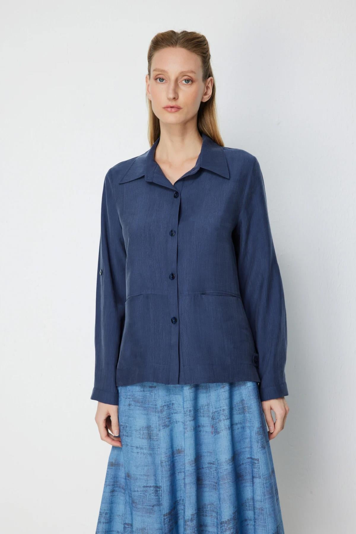 Shirt Collar Pocket Short Coat