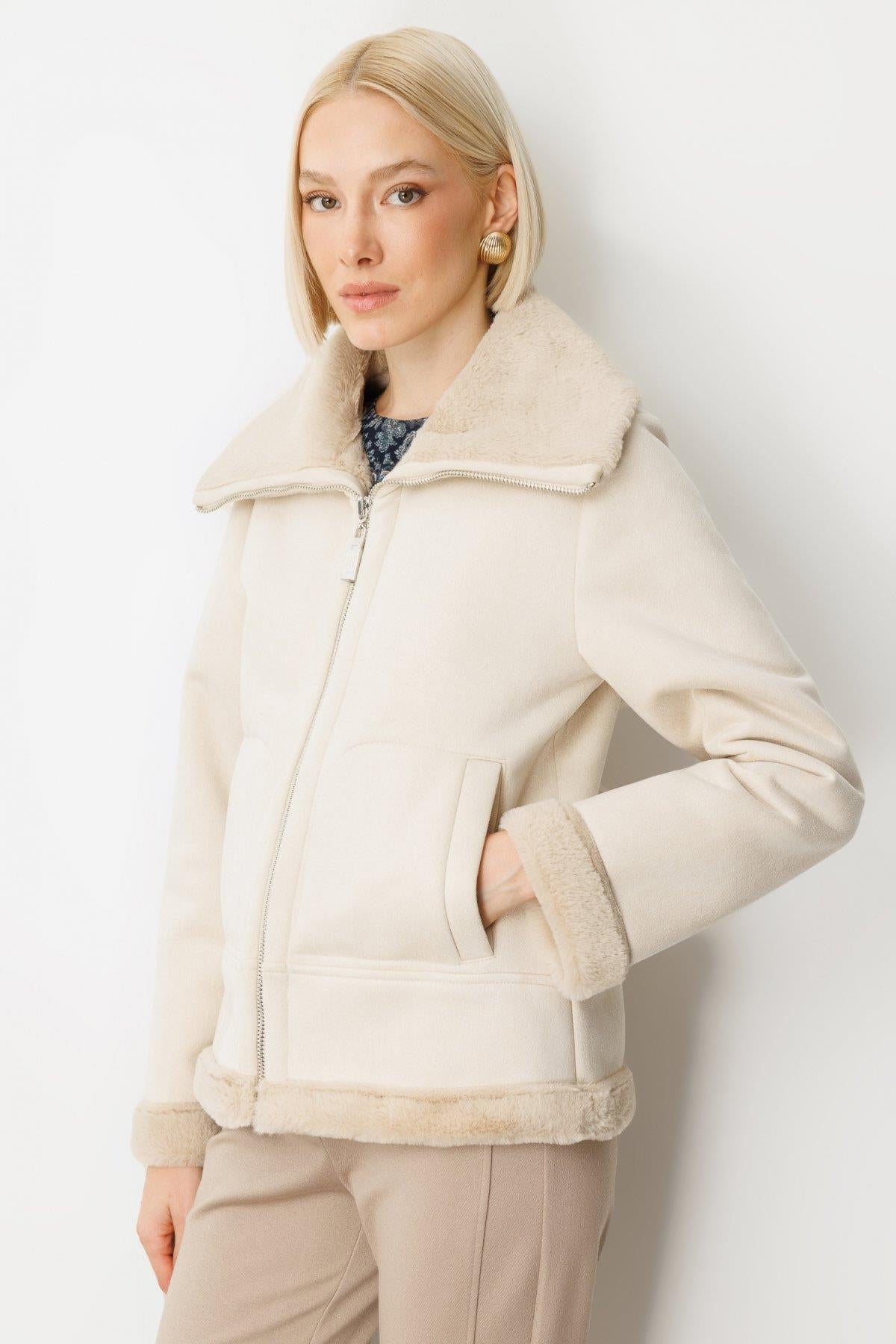 Plush Inside Chamois Leather Coat