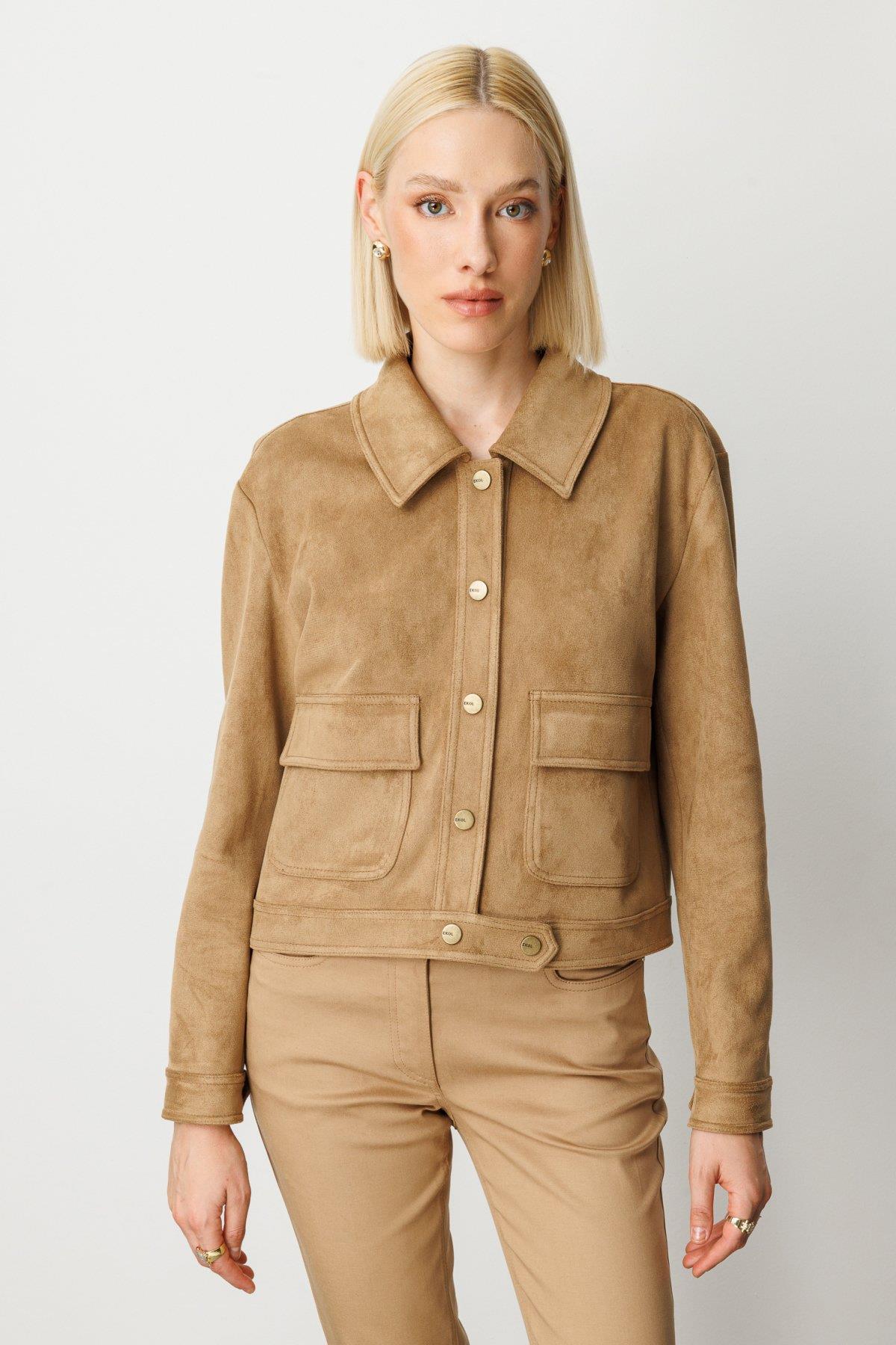 Kapak Cepli Güderi Mont