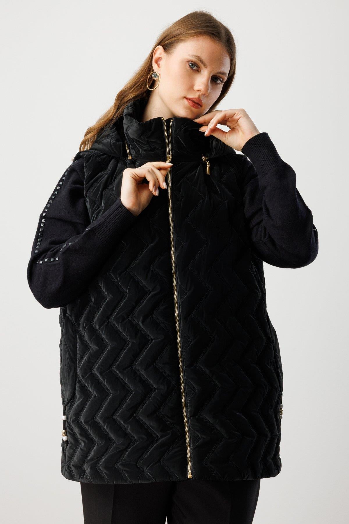 Kapüşonlu Büyük Beden Şişme Yelek