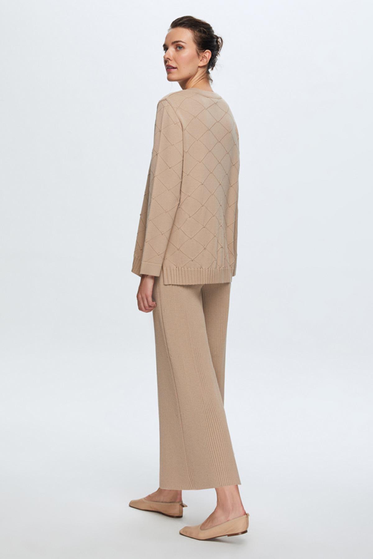 Miss Dalida Fitilli Triko Beli Lastikli Pantolon Etek - Eser Giyim