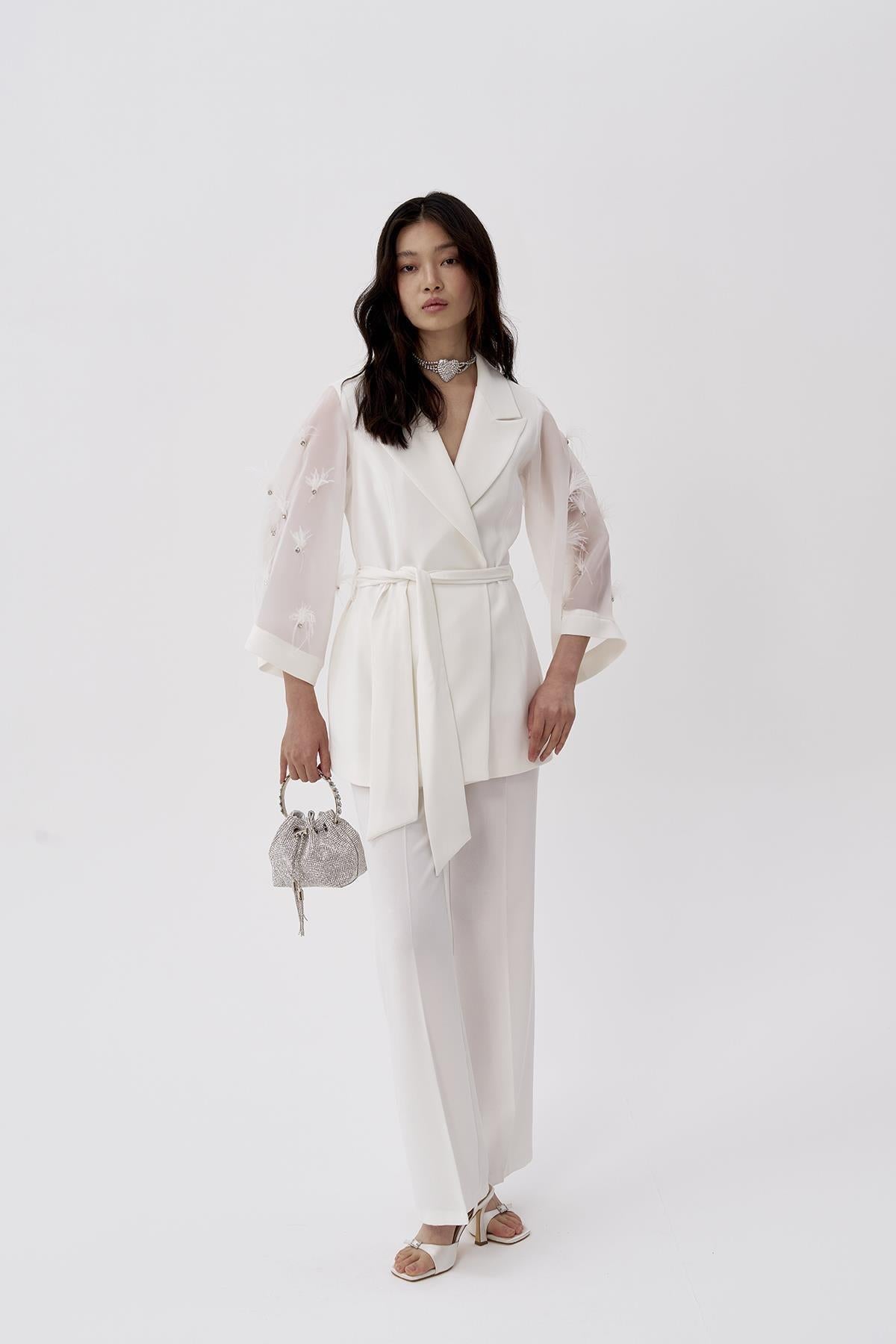 Otriş Stone Jacket with Organza Sleeves