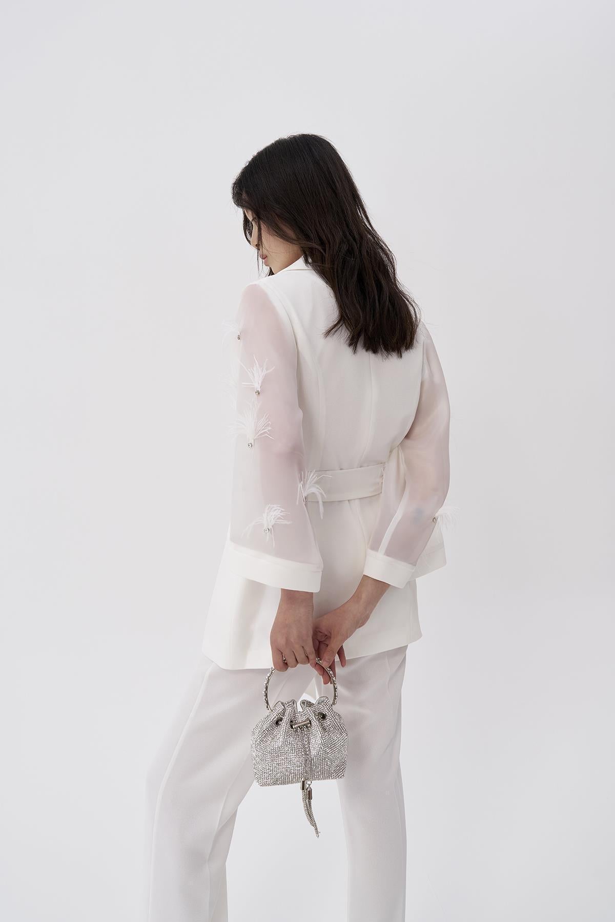 Otriş Stone Jacket with Organza Sleeves