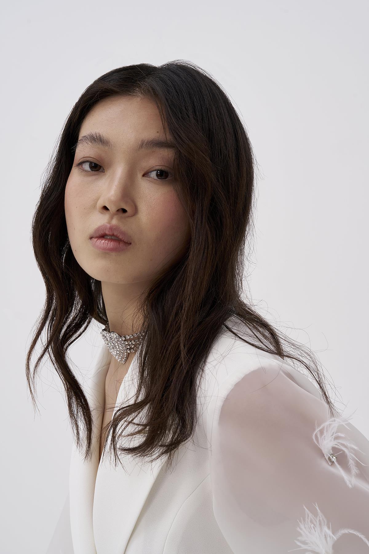 Otriş Stone Jacket with Organza Sleeves