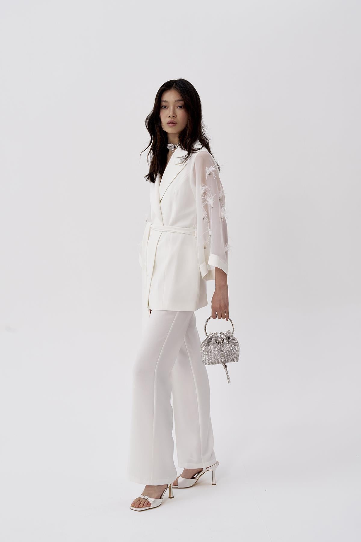 Otriş Stone Jacket with Organza Sleeves