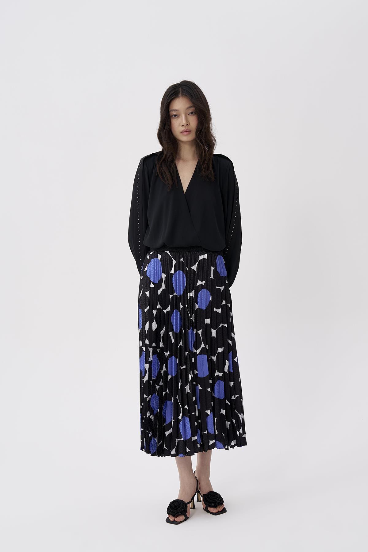 Geometrik Desen Pilise Etek - Eser Giyim