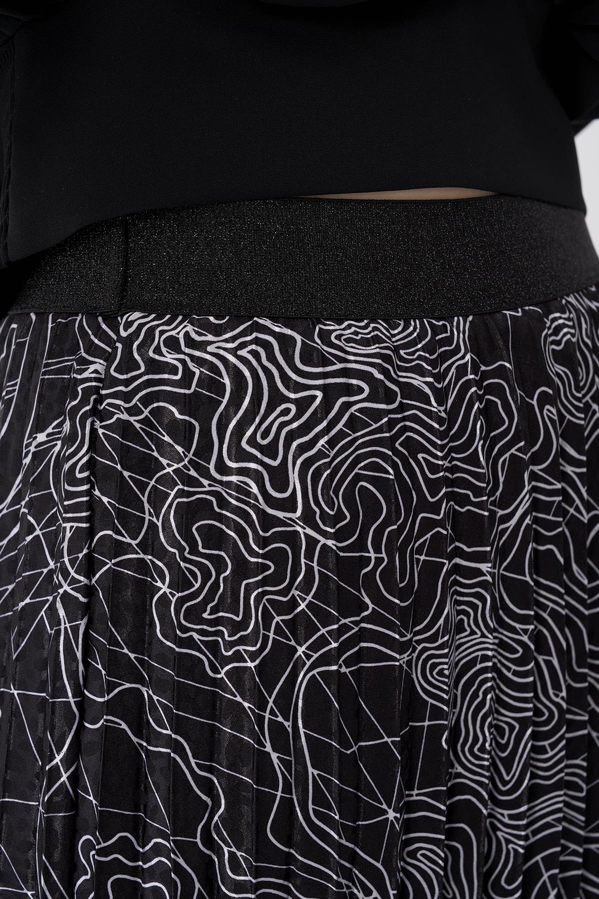 Geometrik Desen Pilise Etek - Eser Giyim