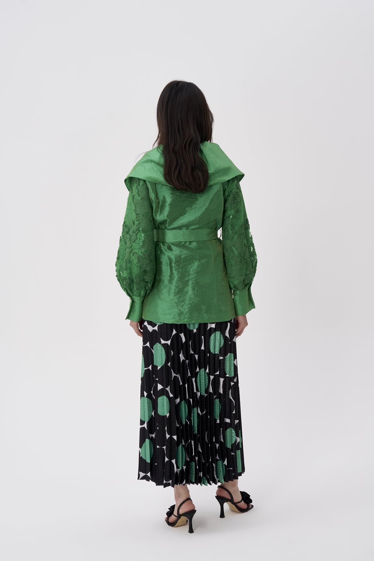 Geometrik Desen Pilise Etek - Eser Giyim