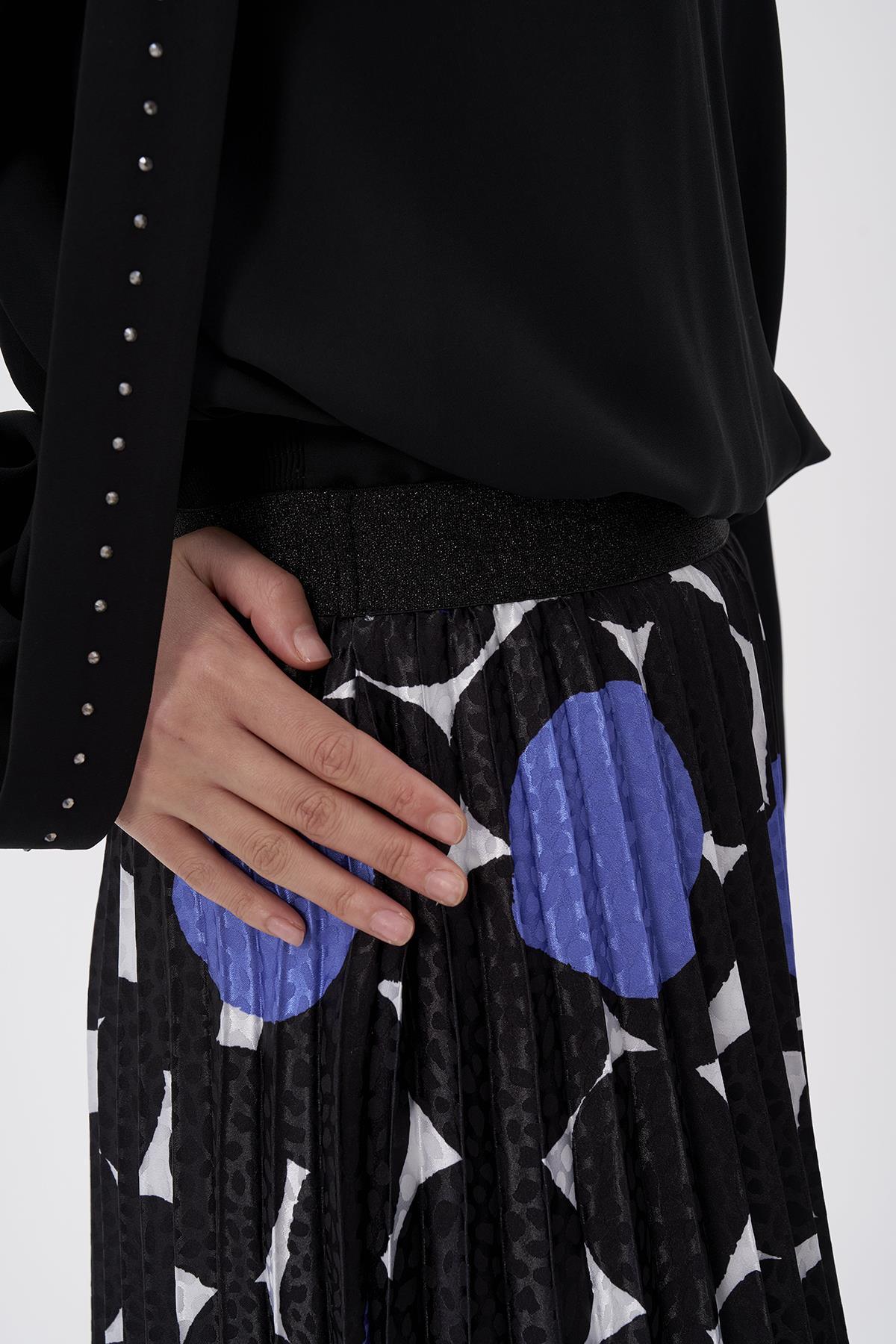 Geometrik Desen Pilise Etek - Eser Giyim