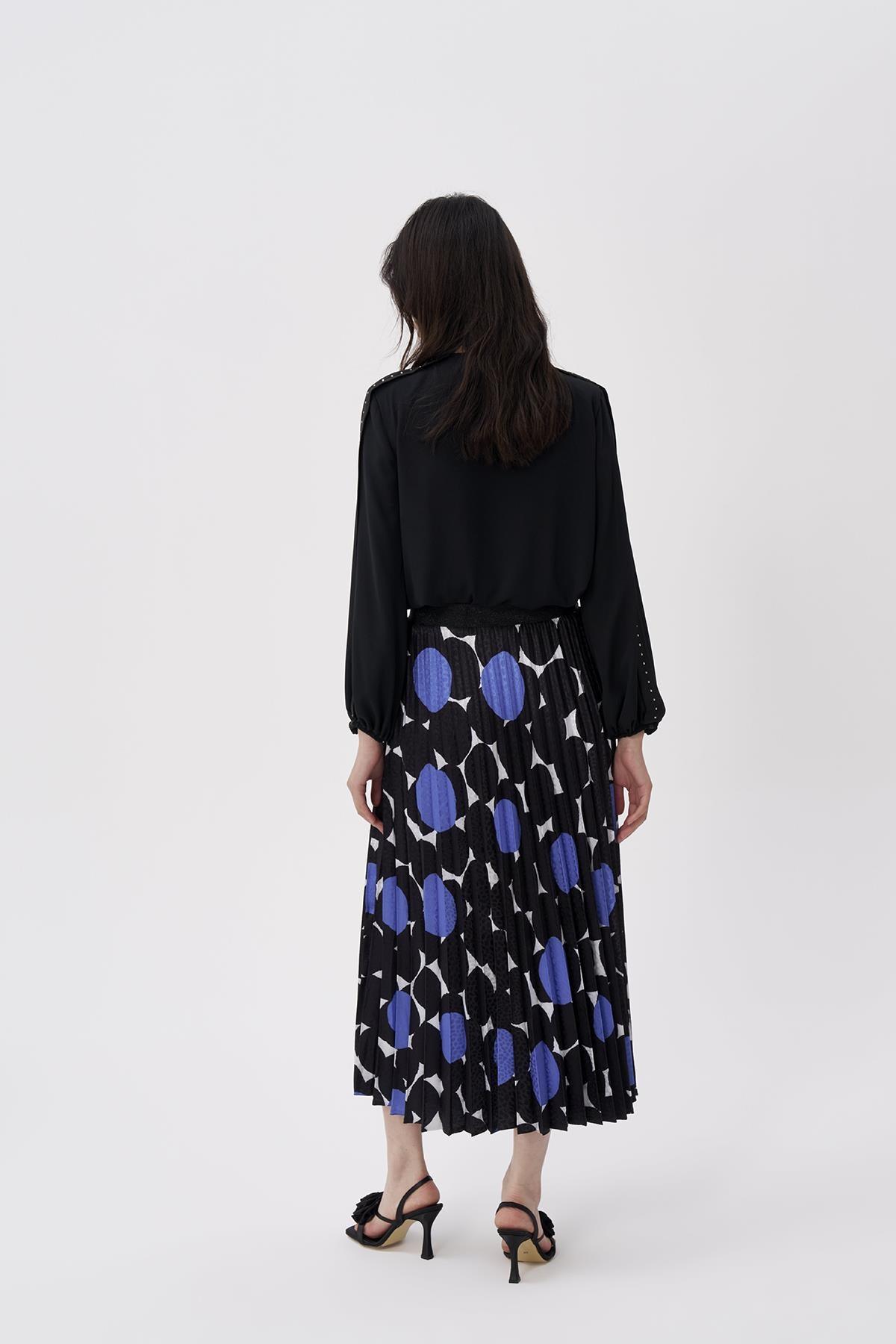 Geometrik Desen Pilise Etek - Eser Giyim