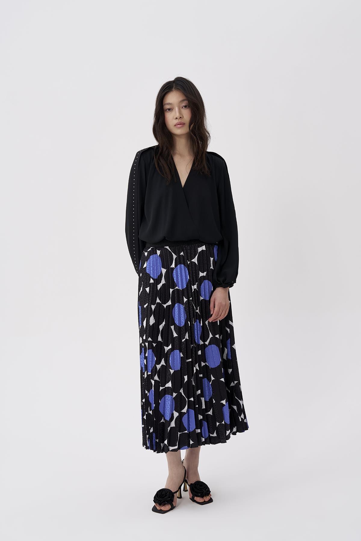 Geometrik Desen Pilise Etek - Eser Giyim