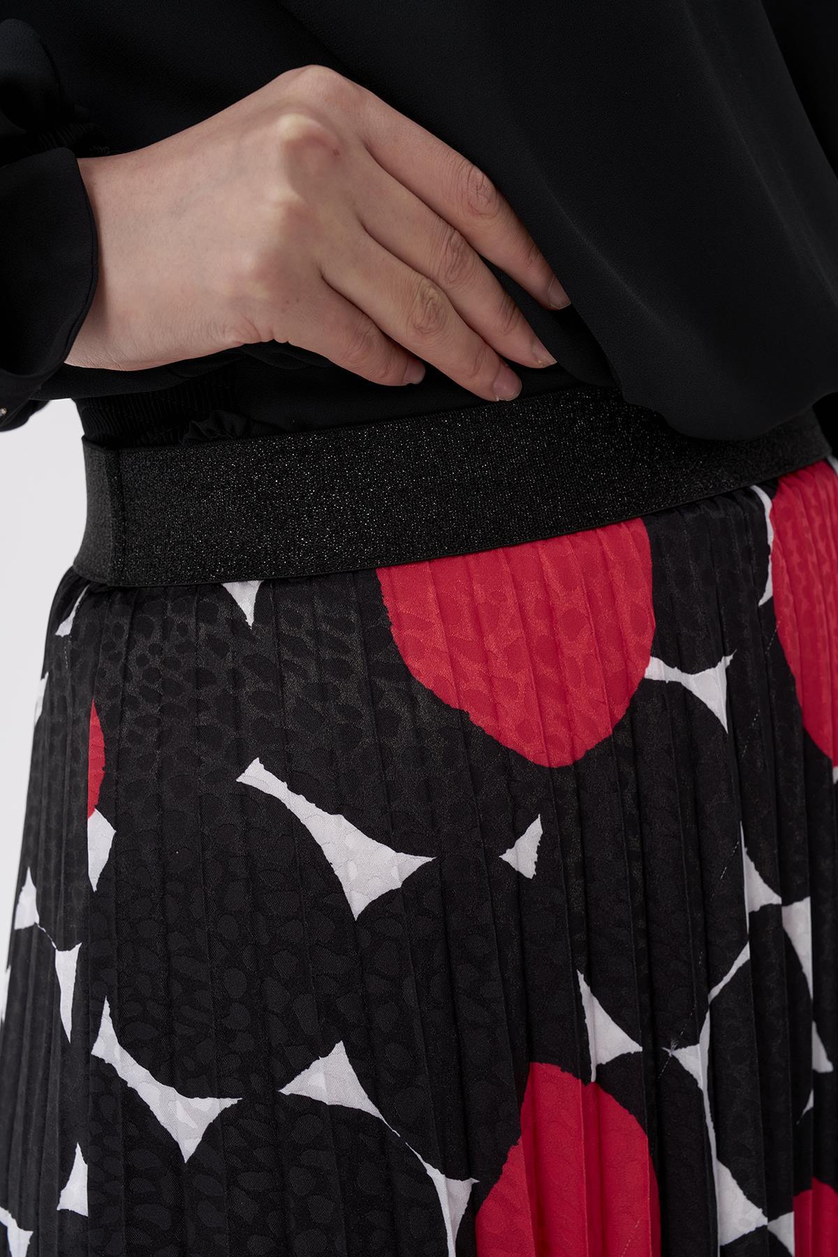 Geometrik Desen Pilise Etek - Eser Giyim