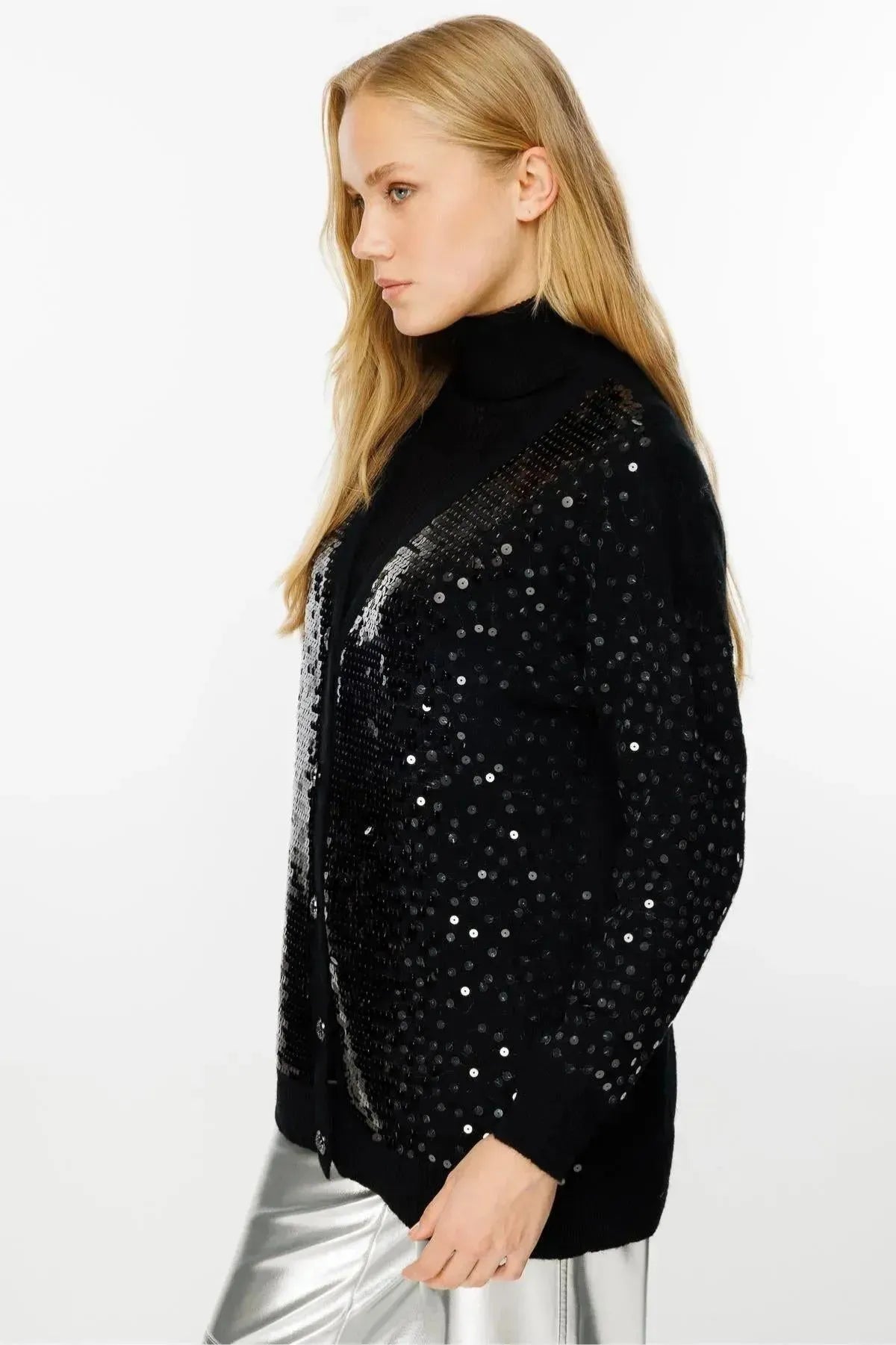 Sequined Knitted Cardigan