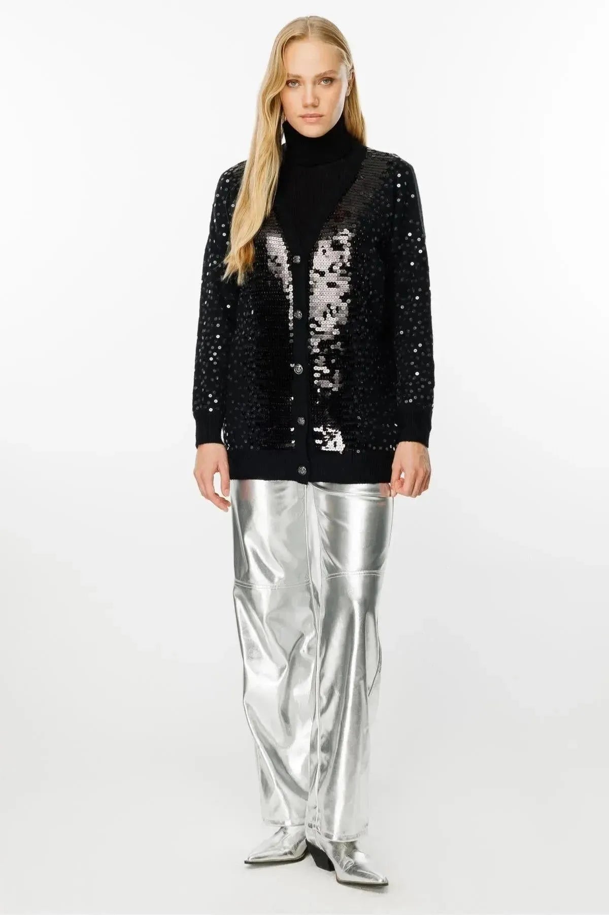 Sequined Knitted Cardigan
