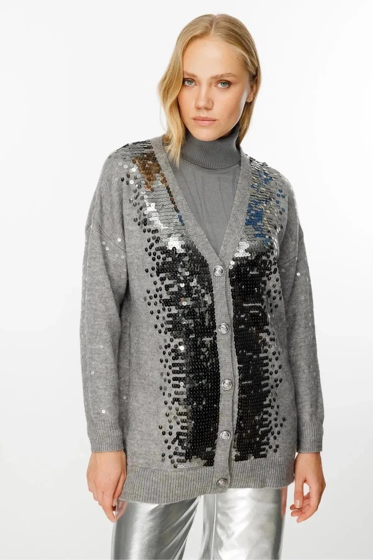 Sequined Knitted Cardigan