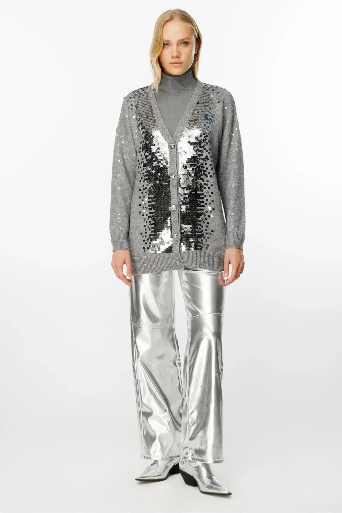 Sequined Knitted Cardigan