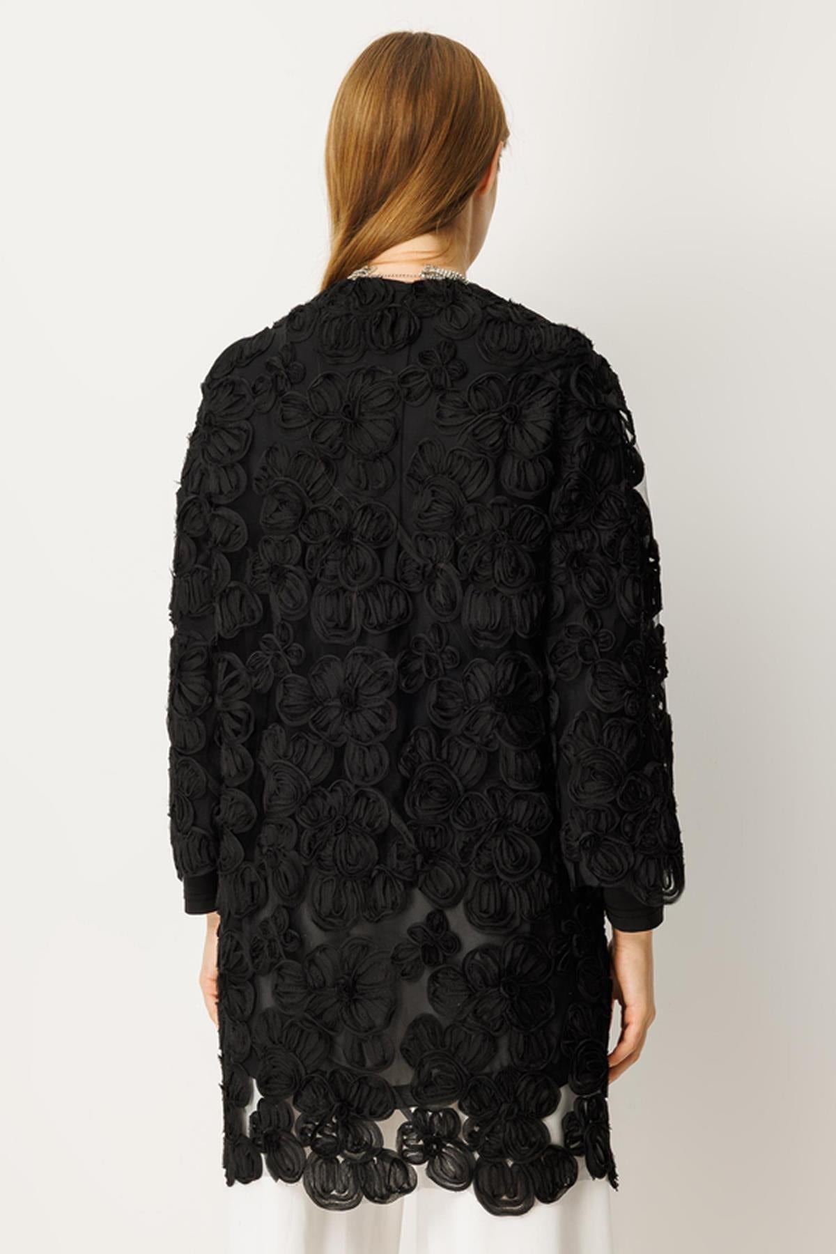 Three-Dimensional Flower Detailed Jacket