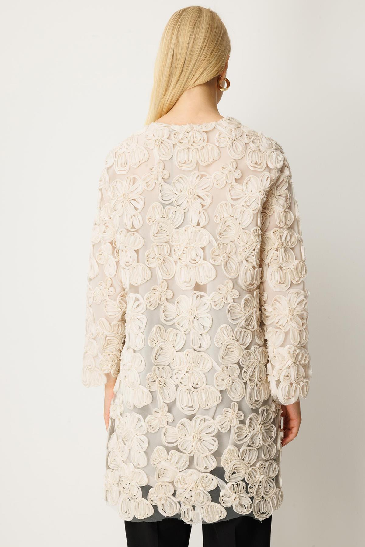 Three-Dimensional Flower Detailed Jacket