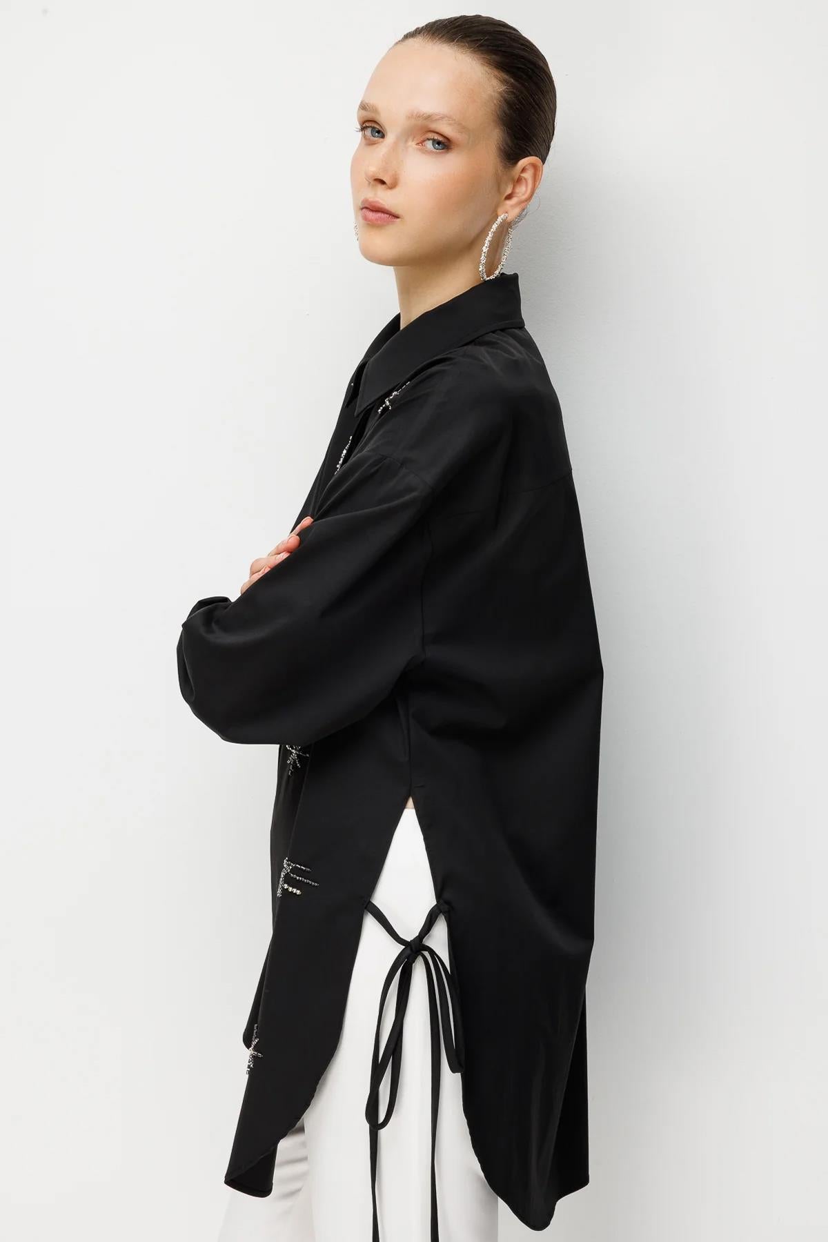 Tunic with Side Tie Detail and Embroidery