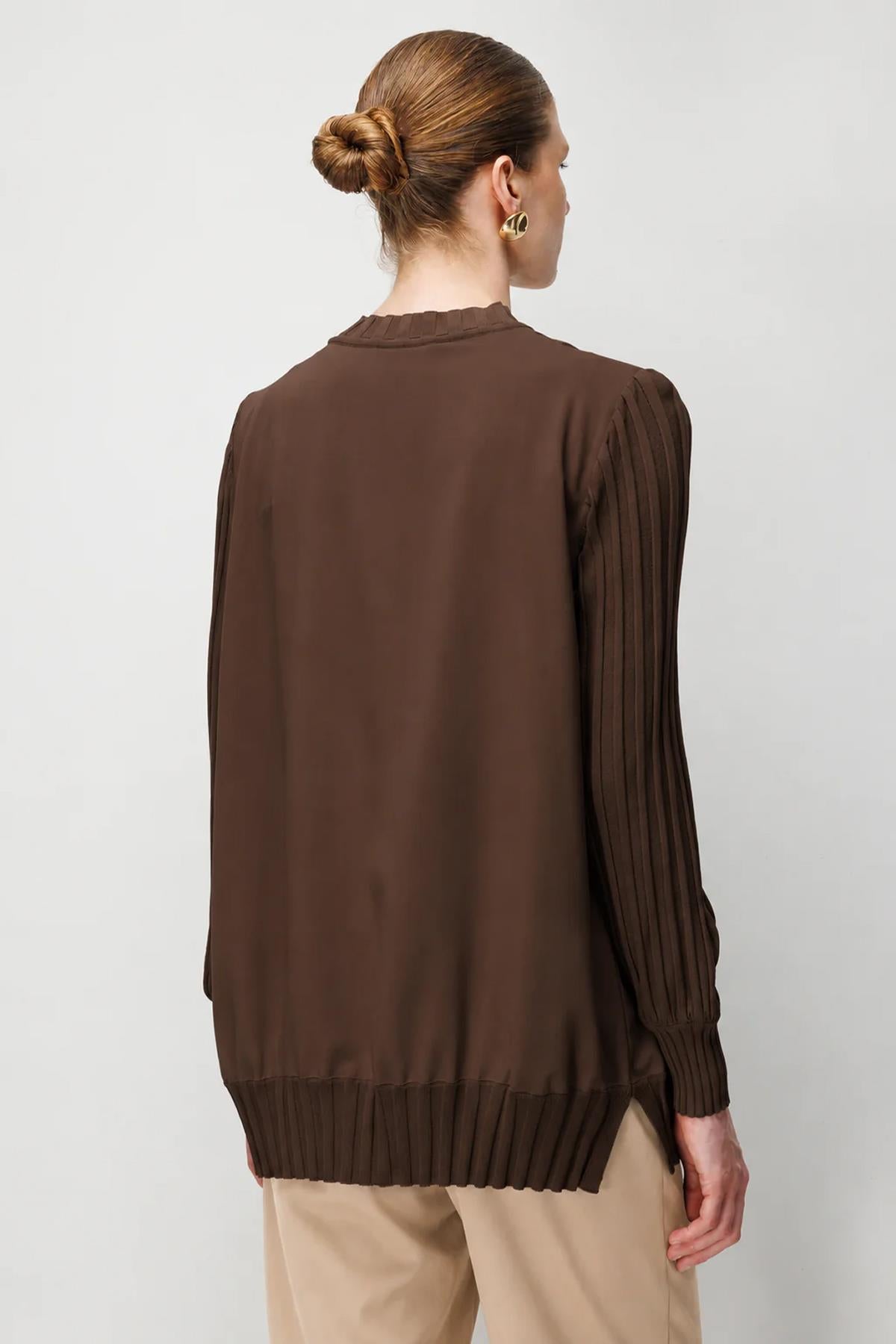 Triko Kumaş Karışımlı Tunik