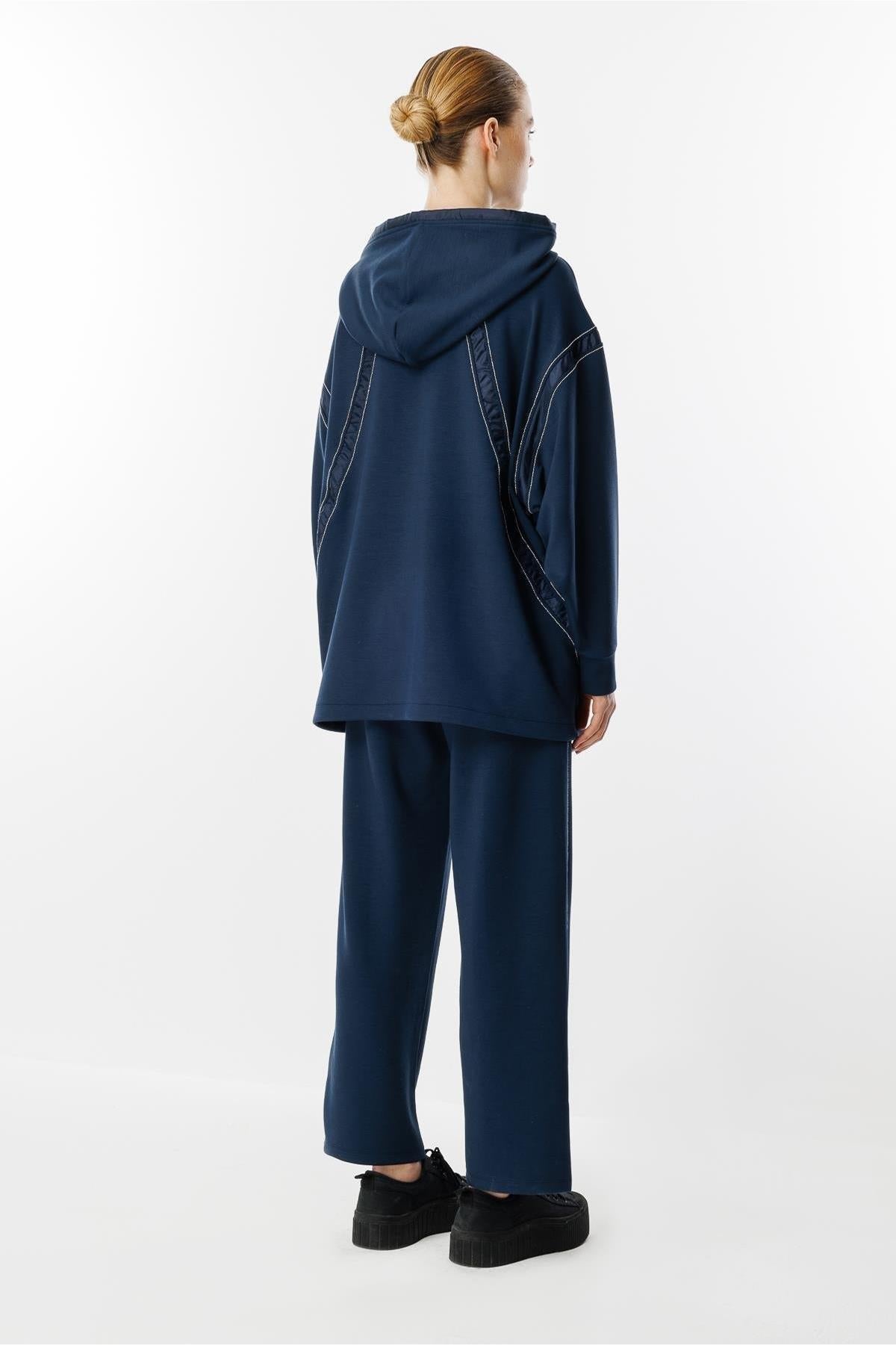 Hooded Chain Detailed Tunic Trouser Set