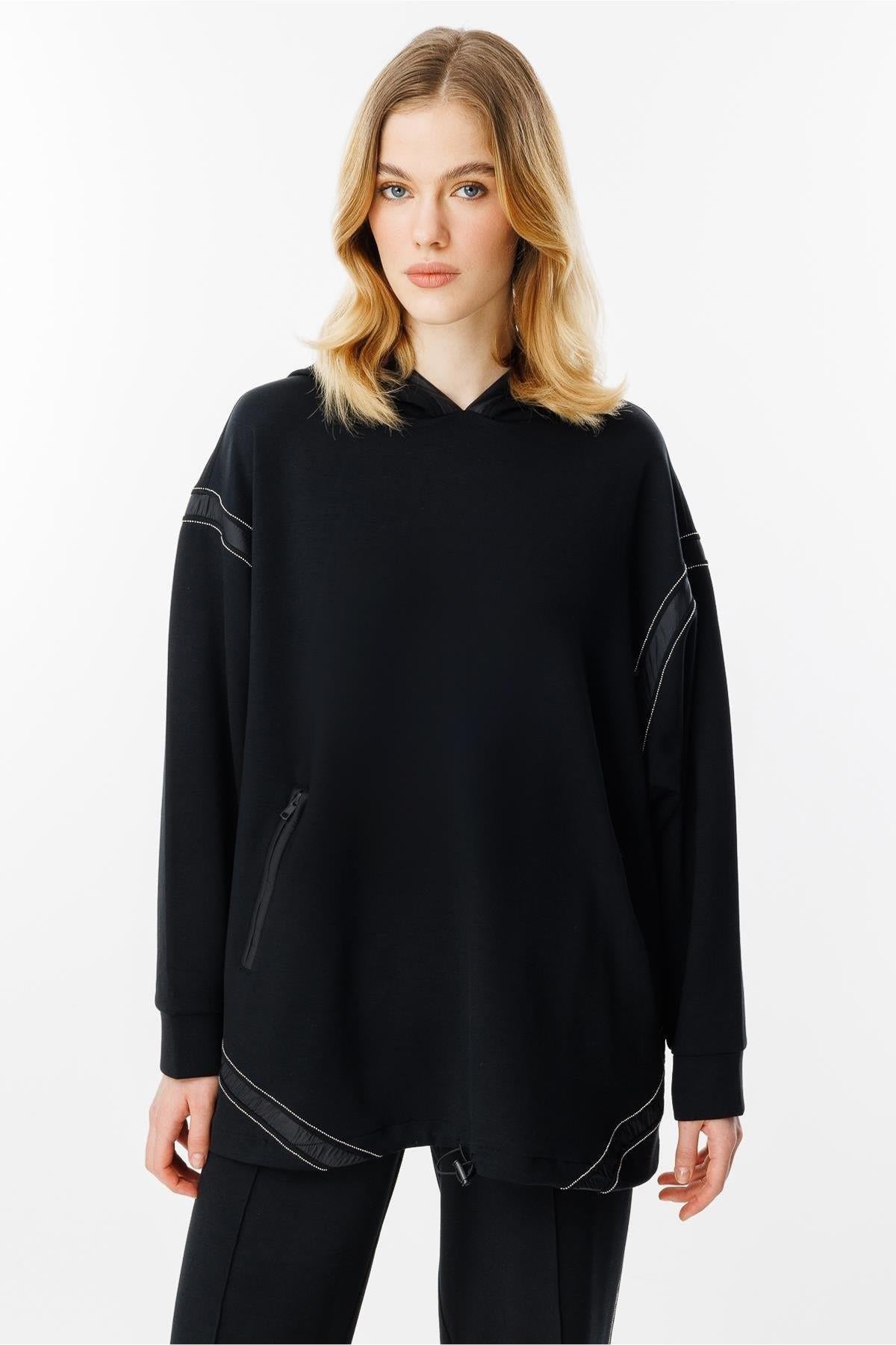 Hooded Chain Detailed Tunic Trouser Set